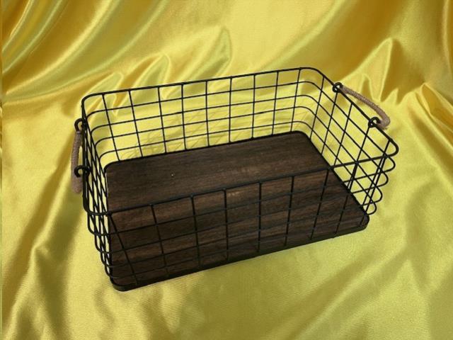 Where to find BASKET, LG BLACK WIRE WOOD in Omaha