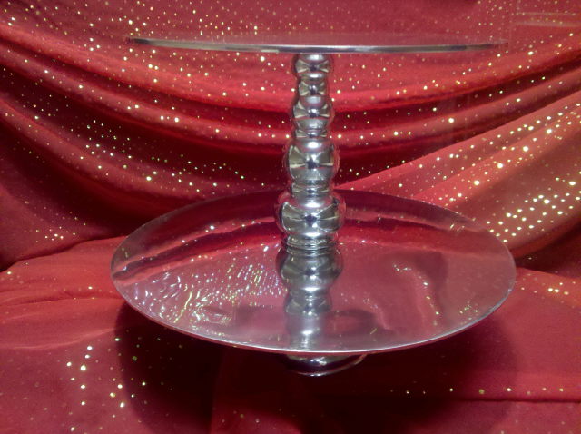 Rental store for CUPCAKE STAND, Rd 2-TIER  Chrome in Omaha NE