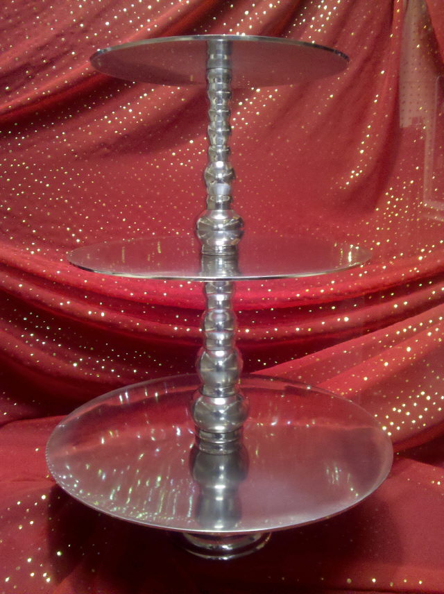 Rental store for CUPCAKE STAND, Rd 3-TIER  Chrome in Omaha NE