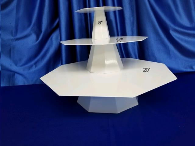 Rental store for OCTAGON CUPCAKE STAND, 3-Pc White in Omaha NE