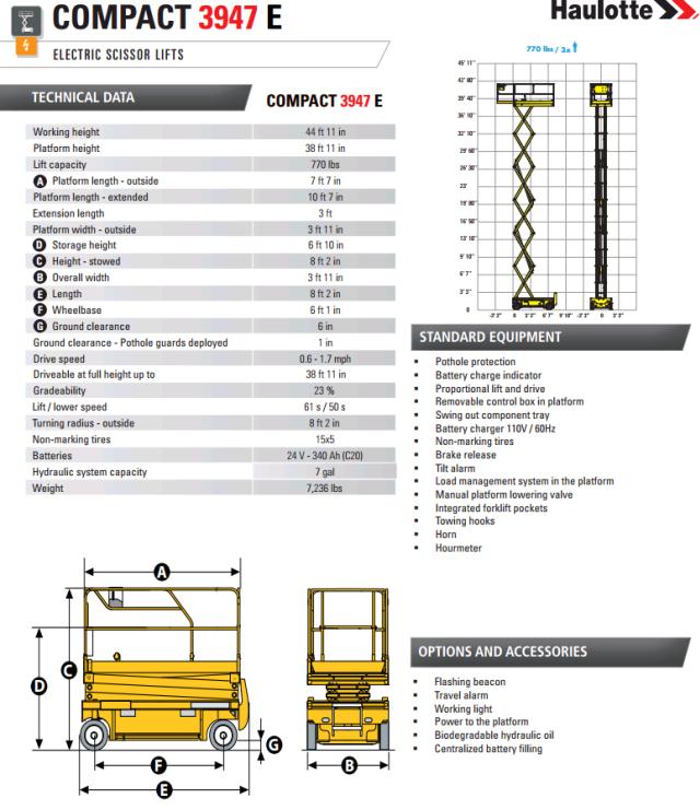Rental store for SCISSOR LIFT, INDOOR 39 Ft  47 in Omaha NE