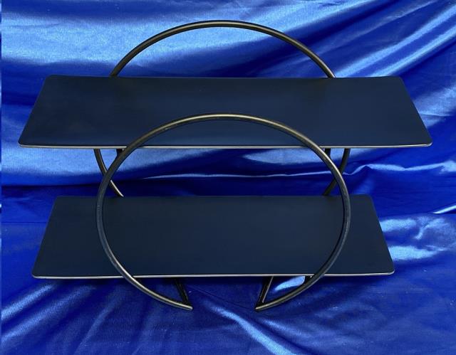 Rental store for CIRCULAR BUFFET 2-TIER  Black Trays in Omaha NE