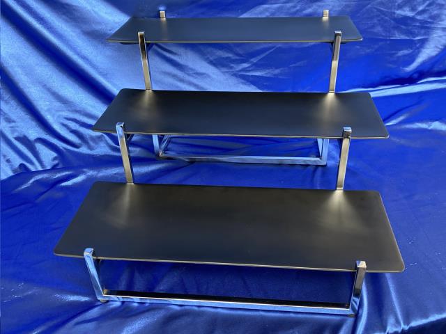 Where to find CHROME 3-TIER W BLACK TRAYS in Omaha
