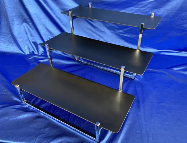 Where to find CHROME 3-TIER W BLACK TRAYS in Omaha