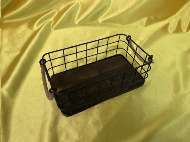 Where to find BASKET, SM BLACK WIRE WOOD in Omaha