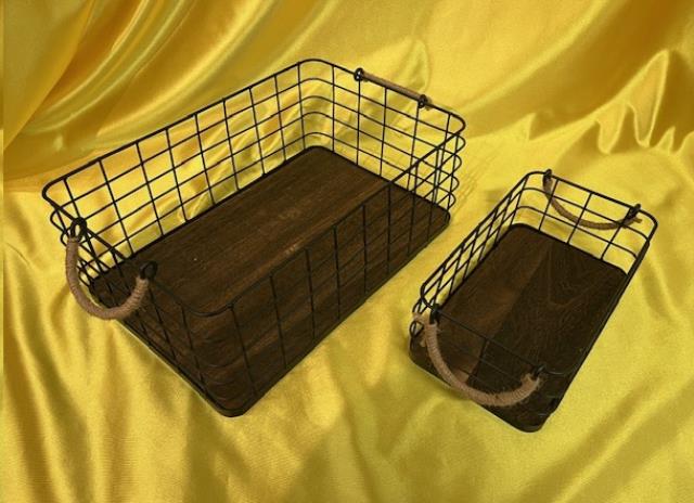 Rental store for BASKET, LG BLACK WIRE WOOD in Omaha NE