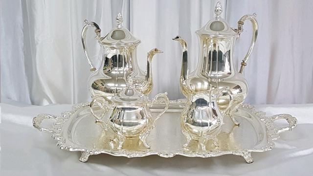 Rental store for COFFEE SERVICE, 5-PC SILVER in Omaha NE
